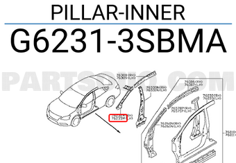 Nissan G62313SBMA PILLAR-INNER