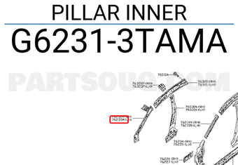 Nissan G62313TAMA PILLAR INNER