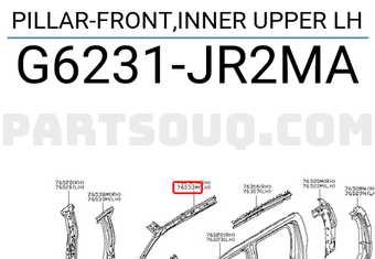 Nissan G6231JR2MA PILLAR-FRONT,INNER UPPER LH