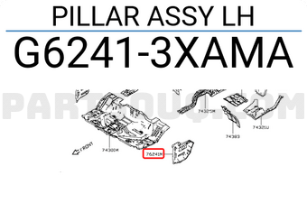 Nissan G62413XAMA PILLAR ASSY LH