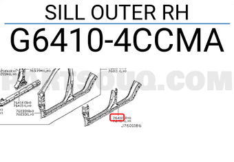 Nissan G64104CCMA SILL OUTER RH