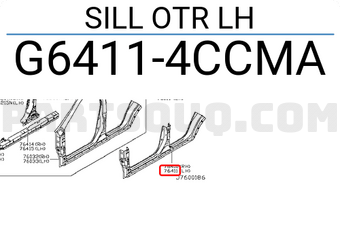 Nissan G64114CCMA SILL OTR LH