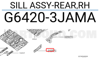 Nissan G64203JAMA SILL ASSY-REAR,RH