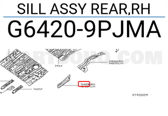 Nissan G64209PJMA SILL ASSY REAR,RH