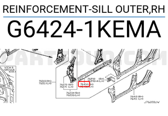Nissan G64241KEMA REINFORCEMENT-SILL OUTER,RH