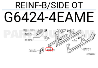 Nissan G64244EAME REINF-B/SIDE OT