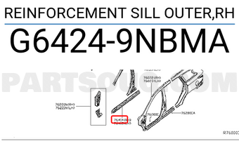 Nissan G64249NBMA REINFORCEMENT SILL OUTER,RH