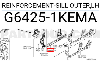 Nissan G64251KEMA REINFORCEMENT-SILL OUTER,LH
