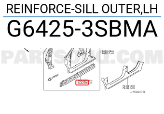 Nissan G64253SBMA REINFORCE-SILL OUTER,LH