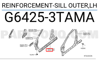 Nissan G64253TAMA REINFORCEMENT-SILL OUTER,LH