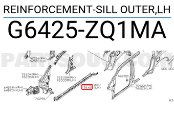 Nissan G6425ZQ1MA REINFORCEMENT-SILL OUTER,LH