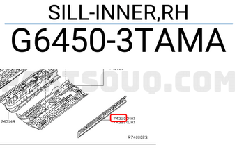 Nissan G64503TAMA SILL-INNER,RH