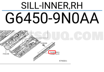 Nissan G64509N0AA SILL-INNER,RH