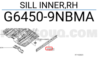 Nissan G64509NBMA SILL INNER,RH
