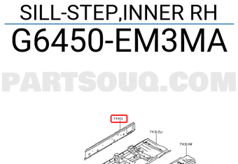 Nissan G6450EM3MA SILL-STEP,INNER RH