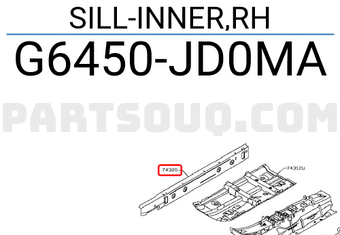 Nissan G6450JD0MA SILL-INNER,RH