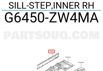 Nissan G6450ZW4MA SILL-STEP,INNER RH