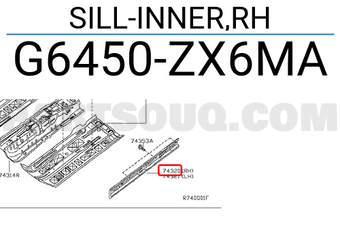 Nissan G6450ZX6MA SILL-INNER,RH