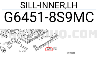 Nissan G64518S9MC SILL-INNER,LH