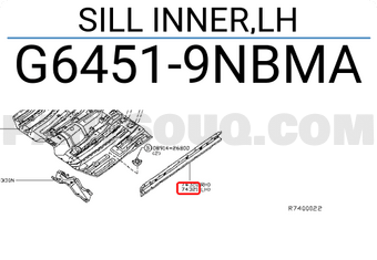 Nissan G64519NBMA SILL INNER,LH