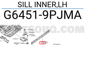 Nissan G64519PJMA SILL INNER,LH