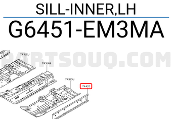 Nissan G6451EM3MA SILL-INNER,LH