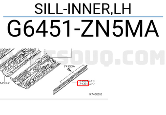 Nissan G6451ZN5MA SILL-INNER,LH