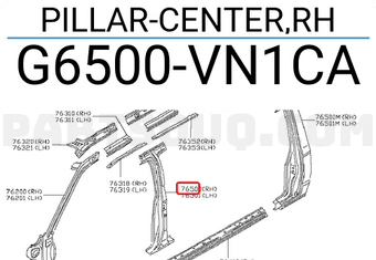 Nissan G6500VN1CA PILLAR-CENTER,RH