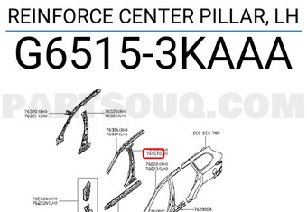 Nissan G65153KAAA REINFORCE CENTER PILLAR, LH