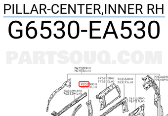 Nissan G6530EA530 PILLAR-CENTER,INNER RH