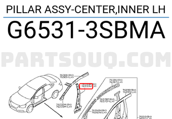 Nissan G65313SBMA PILLAR ASSY-CENTER,INNER LH