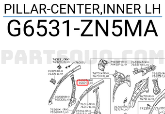 Nissan G6531ZN5MA PILLAR-CENTER,INNER LH