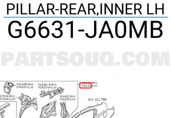 Nissan G6631JA0MB PILLAR-REAR,INNER LH