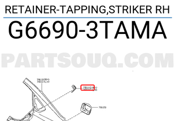 Nissan G66903TAMA RETAINER-TAPPING,STRIKER RH