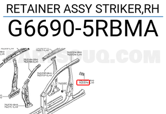 Nissan G66905RBMA RETAINER ASSY STRIKER,RH
