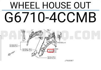 Nissan G67104CCMB WHEEL HOUSE OUT