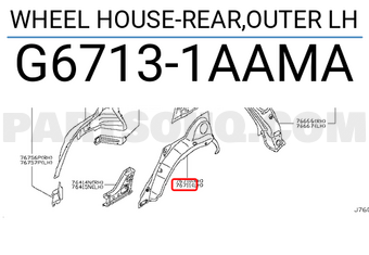 Nissan G67131AAMA WHEEL HOUSE-REAR,OUTER LH