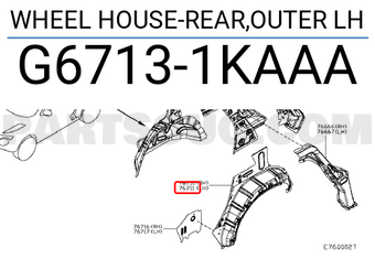 Nissan G67131KAAA WHEEL HOUSE-REAR,OUTER LH
