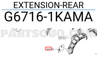 Nissan G67161KAMA EXTENSION-REAR