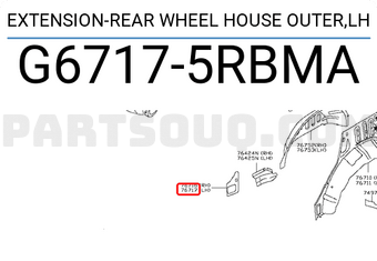 Nissan G67175RBMA EXTENSION-REAR WHEEL HOUSE OUTER,LH