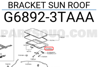 Nissan G68923TAAA BRACKET SUN ROOF