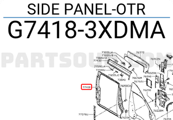 Nissan G74183XDMA SIDE PANEL-OTR