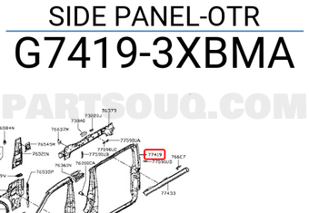 Nissan G74193XBMA SIDE PANEL-OTR