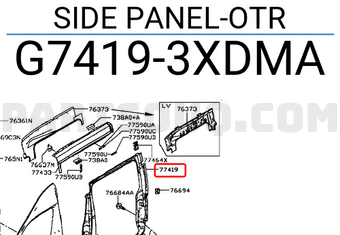 Nissan G74193XDMA SIDE PANEL-OTR