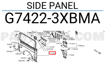 Nissan G74223XBMA SIDE PANEL