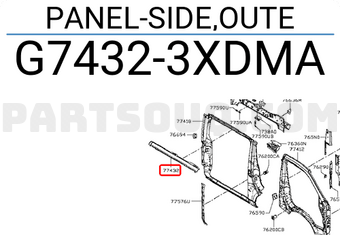 Nissan G74323XDMA PANEL-SIDE,OUTE
