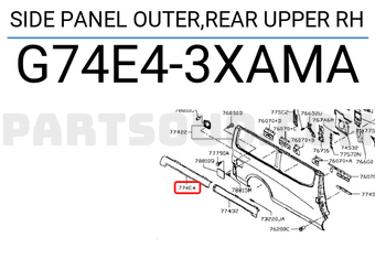 Nissan G74E43XAMA SIDE PANEL OUTER,REAR UPPER RH