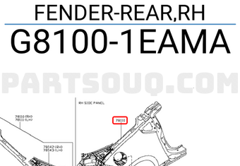 Nissan G81001EAMA FENDER-REAR,RH