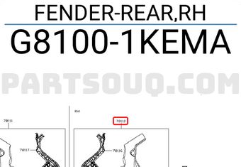 Nissan G81001KEMA FENDER-REAR,RH