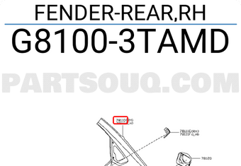 Nissan G81003TAMD FENDER-REAR,RH